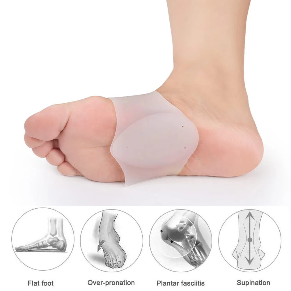 Tcare 1Pair Arch Support Brace | Non-Slip Sole Foot Arch Support for Plantar Fasciitis & Heel Pain Relief | Shock Absorbing Cushion