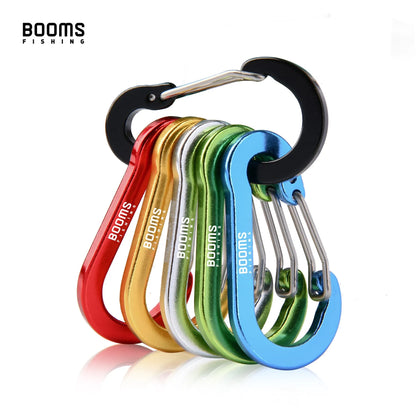 Booms Fishing CC1: 6Pcs Aluminum Alloy Carabiner Keychain - Outdoor Camping & Climbing Snap Clip Lock Buckle Hook