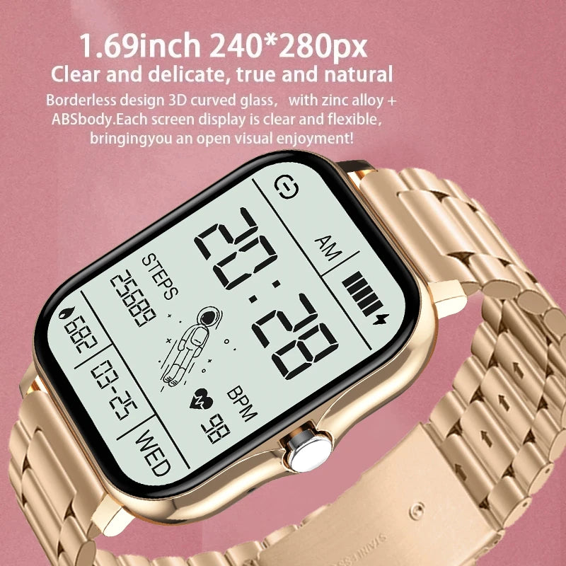 2023 Bluetooth Call Smart Watch - Men & Women | Heart Rate, Blood Pressure, Sleep Monitor, Sport Functions | Fashionable Smartwatch for Ladies