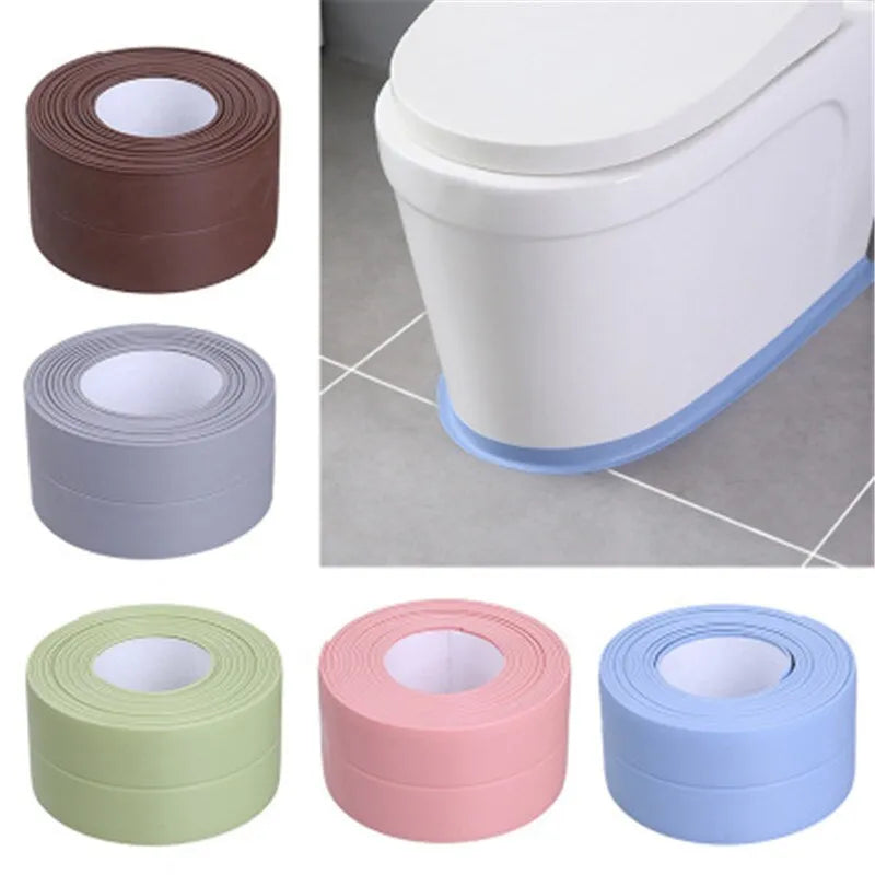 Bathroom Waterproof Wall Sticker: PVC Adhesive Sealing Tape for Sink Edge and Kitchen Bathroom Accessories