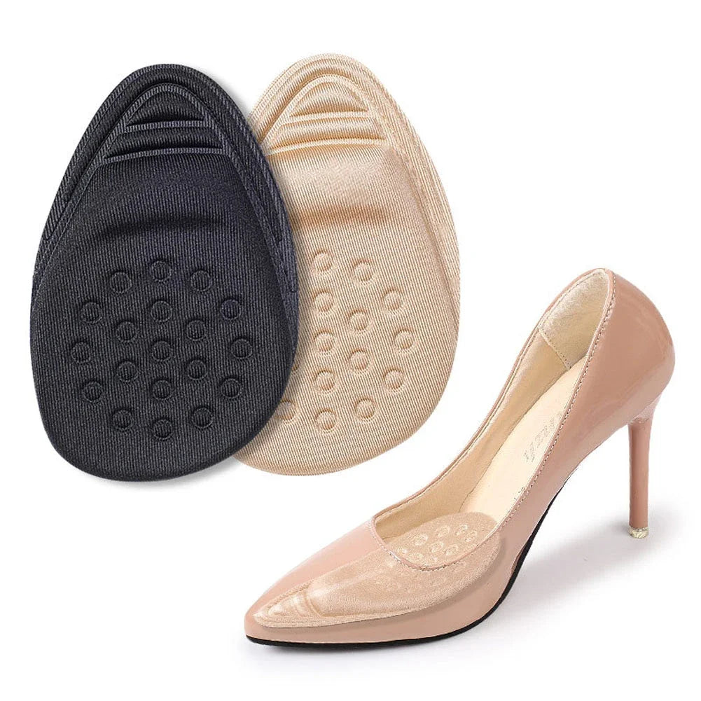 Half Insoles for Shoes - Forefoot Cushions and Non-Slip Sole Inserts, Size Reducer and Pain Relief for High Heels