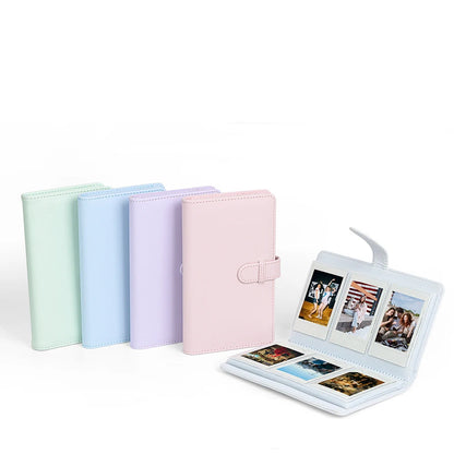 Portable 3-Inch Photo Album for Fujifilm Instax Mini - 108 Sheets, Green Pink Ticket Card Collection Book