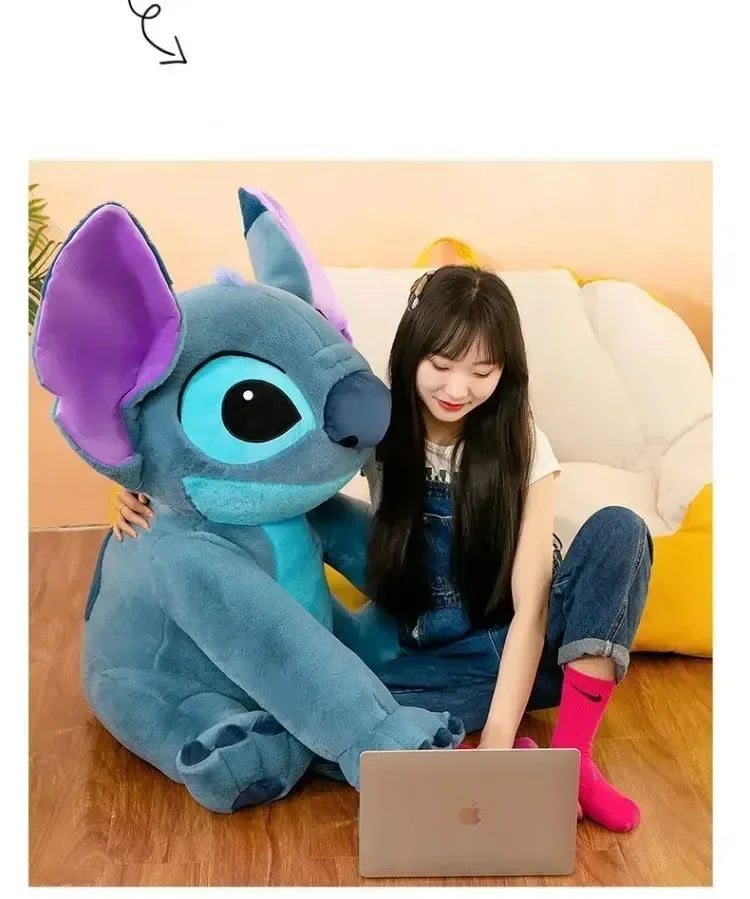 Disney Lilo and Stitch Giant Plush Doll - 30cm to 80cm Cartoon Animal Stuffed Toy, Soft Couple Sleeping Pillow, Ideal Gift