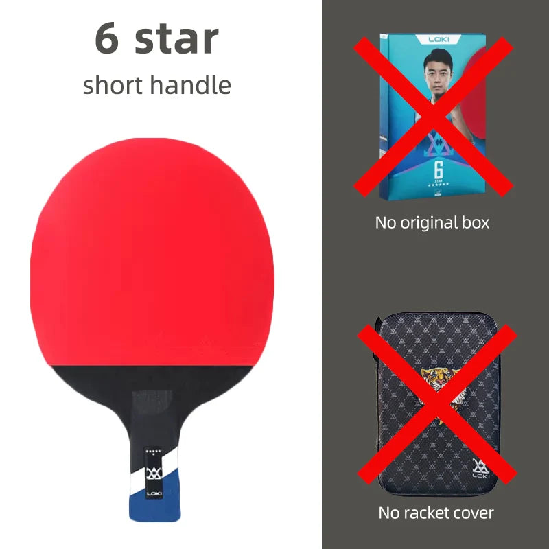 LOKI 9 Star Professional Table Tennis Racket - 5+2 Carbon Ping Pong Paddle with Sticky Rubbers, Ultra Offensive, Available in 6/7/8/9 Star Ratings