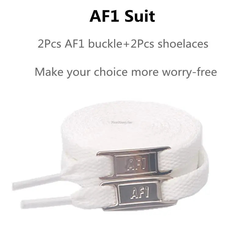 Original AF1 Shoelaces & Decoration Kit | White Flat Laces and Sneaker Accessories | Suitable for Air Force One Shoes