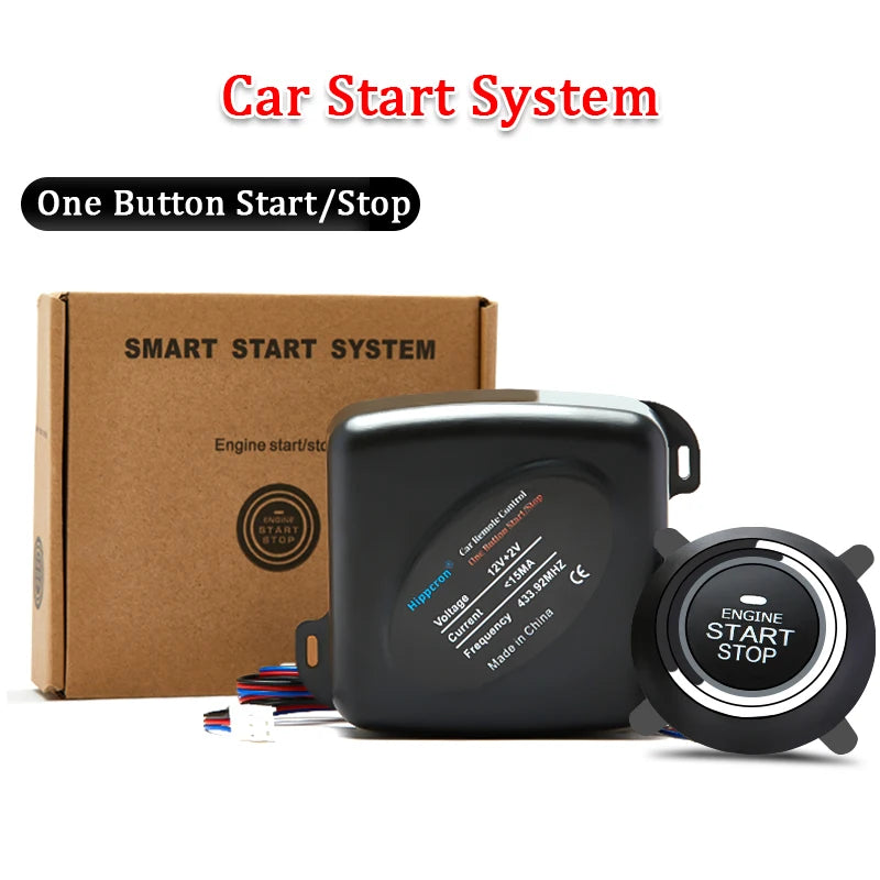 Convenient PKE Car Alarm System: Keyless Entry, Engine Start, and Remote Control - Push Button Starter with Auto Stop Feature