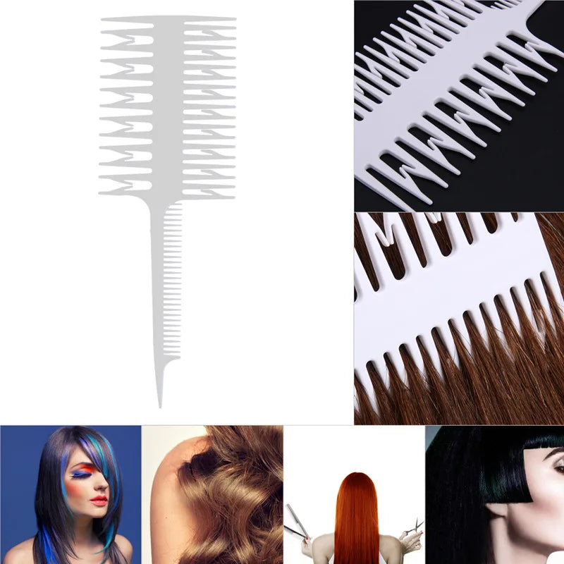 Professional Hair Dyeing Highlight Brush Comb - Fish Wide Tooth Zone Barber Hairdressing Comb for Hair Styling