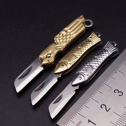 Mini Pocket Knife Keychain - Multifunctional Fruit Knife Pendant for Women and Men, Key Ring Holder and Bag Gift Charm