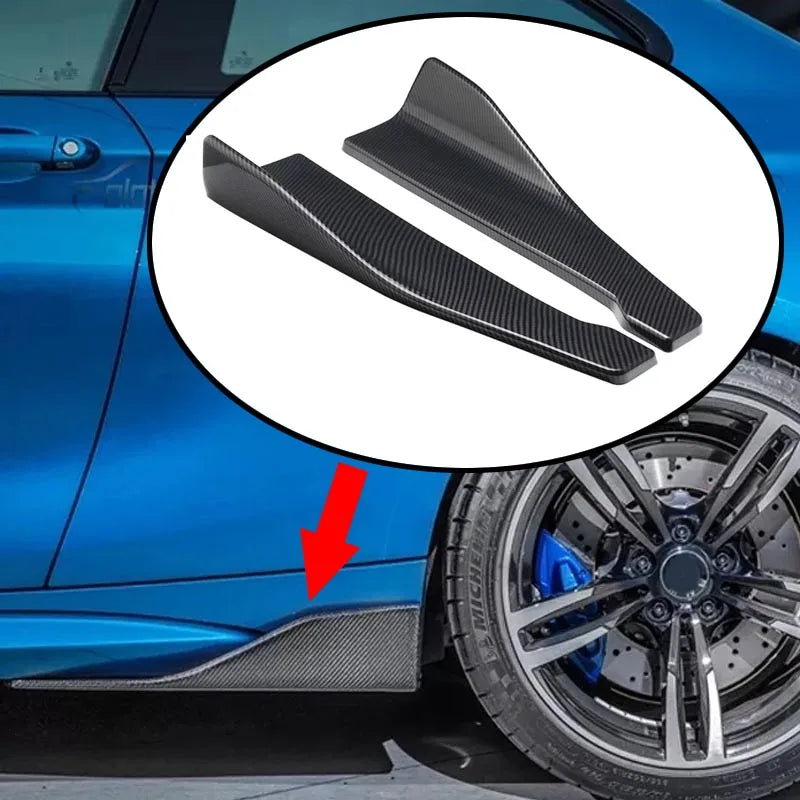 Universal Car Rear Bumper Lip Trim Protector - Side Skirt Cover & Corner Bumper Guards with Screws (1 Pair)