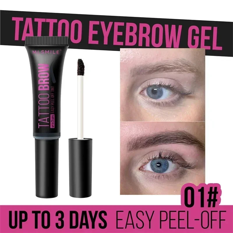 New Tearing Eyebrow Gel – Semi-Permanent Waterproof Tattoo Tint, Long-Lasting, Sweatproof, Peel-Off Dye Cream for Eyebrows. Cosmetics