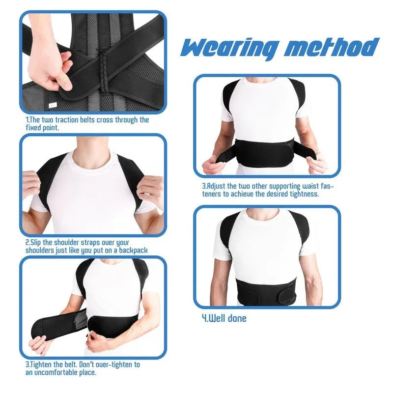 Back Brace Posture Corrector: Lumbar Support and Shoulder Posture Support for Men and Women