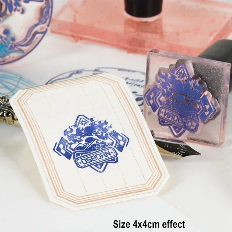 Custom Logo Ink Stamp: Transparent Acrylic for Wedding Invitations, Envelopes, Scrapbooks - DIY Rubber Stamp for Card Making