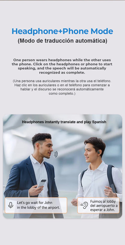 AI Translator Earphones - Erazer XP6 Bluetooth, Sleep ASMR Headset with DIY Equalizer, Wireless Headphones for Office and Travel