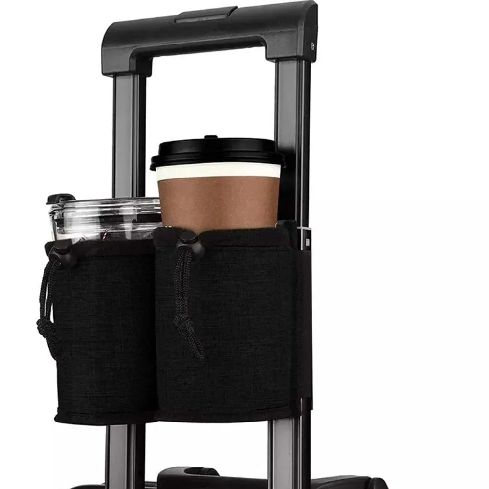 Travel Luggage Cup Holder - Durable Suitcase Drink and Coffee Mug Holder, Fits All Handle Types