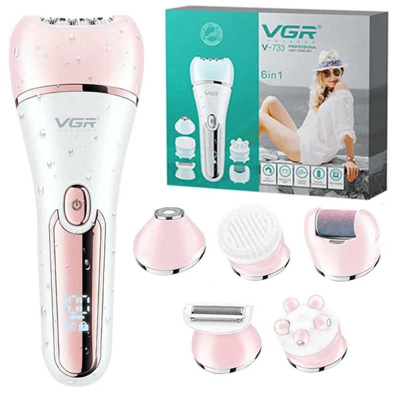 VGR Electric Women Epilator: Leg, Body, Lip, Chin, and Bikini Hair Removal - Lady Facial Hair Remover and Depilatory Trimmer