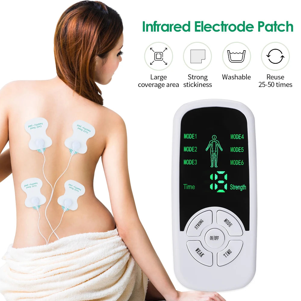 EMS Pulse Electric Muscle Stimulator - Back, Neck and Body Massager with TENS Acupuncture Meridian Physiotherapy, Digital Massage Tools