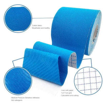 2pcs Waterproof Kinesiology Tape for Sports Recovery & Pain Relief - Athletic Strapping for Gym, Tennis & Muscle Relief