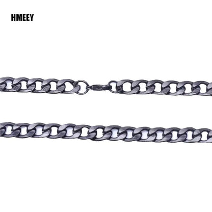 Hmeey Long Stainless Steel Chain Necklace | Hip Hop Fashion for Women & Men | Choker Jewelry Accessories for Valentine's Day