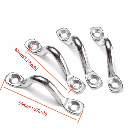 4pcs 5mm Stainless Steel Wire Eye Straps - Marine Grade 316 Handle Hooks for Boat Canopy, Engines, and Tie Down Fenders