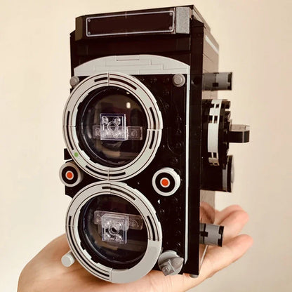 3D Model DIY Mini Blocks - Retro Digital SLR Camera Building Toy, Black Video Operated Machine for Children