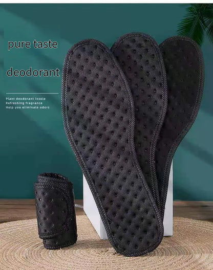 Bamboo Charcoal Plant Insoles - Antibacterial Deodorant, Shock Absorbing Sole for Running and Sports Shoes