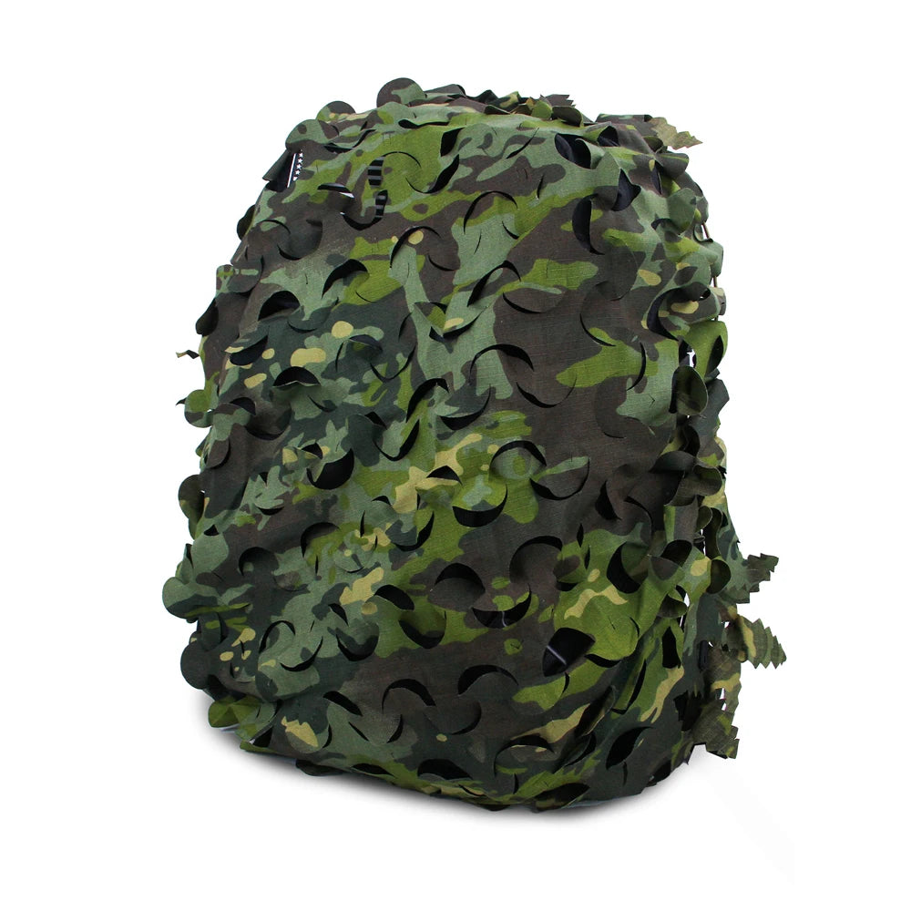 3D Camo Net Airsoft Helmet Cover - Laser Cut Nylon with Drawstring, CS Wargame Paintball Paratrooper Hunting Accessories