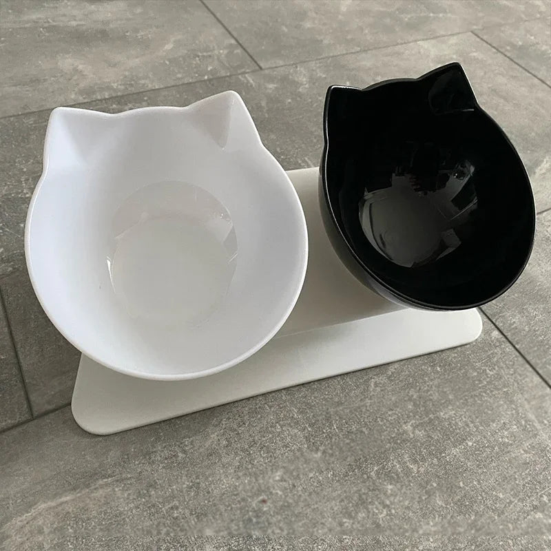 Non-Slip Double Cat and Dog Bowl with Stand – Pet Feeding Bowl for Cats and Dogs, Food and Water Feeder