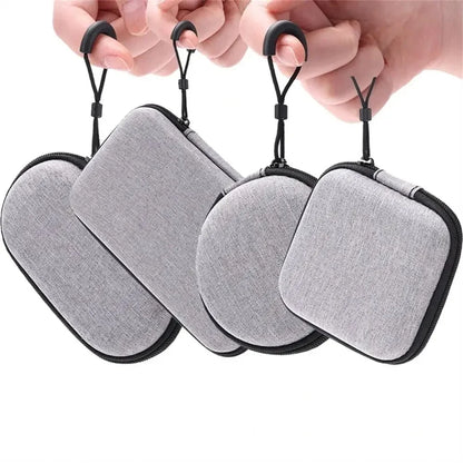 Small Earphone Storage Bag: Hard Shell Data Cable Organizer for Mini Tech Gadgets - Portable Case with Charger, U Disk Zipper Pouch