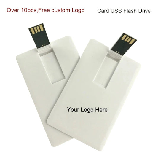 Custom Logo Credit Card USB Flash Drive - 4GB, 8GB, 16GB, 32GB, 100% Capacity, Creative Pendrive (10+ Free Logos)