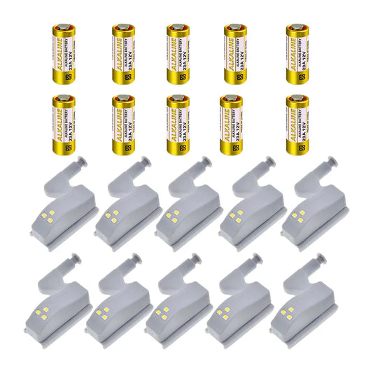 10-Piece LED Cupboard Light Set - Inner Hinge Lamp for Kitchen, Bedroom Wardrobe, Closet and Under Cabinet Lighting