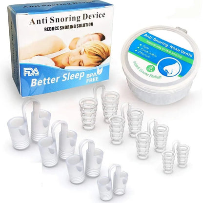 Anti Snoring Nose Clip: Sleep Assistance Device for Breathing Improvement & Apnea Relief - Set of 4