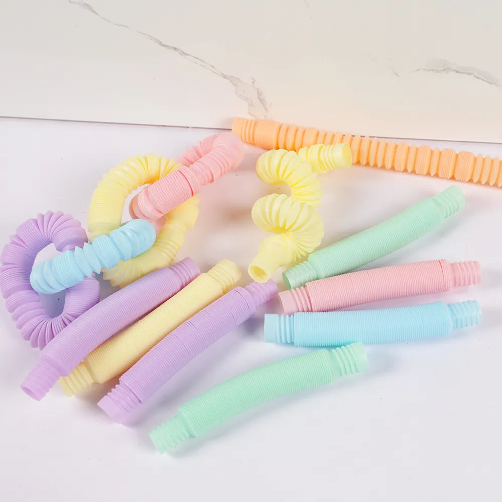 10Pcs Funny Pop Tubes Fidget Sensory Toys - Antistress Pipe Toys for Children and Adults, Birthday Party Favors, Pinata Filler, Goodie Bag Items