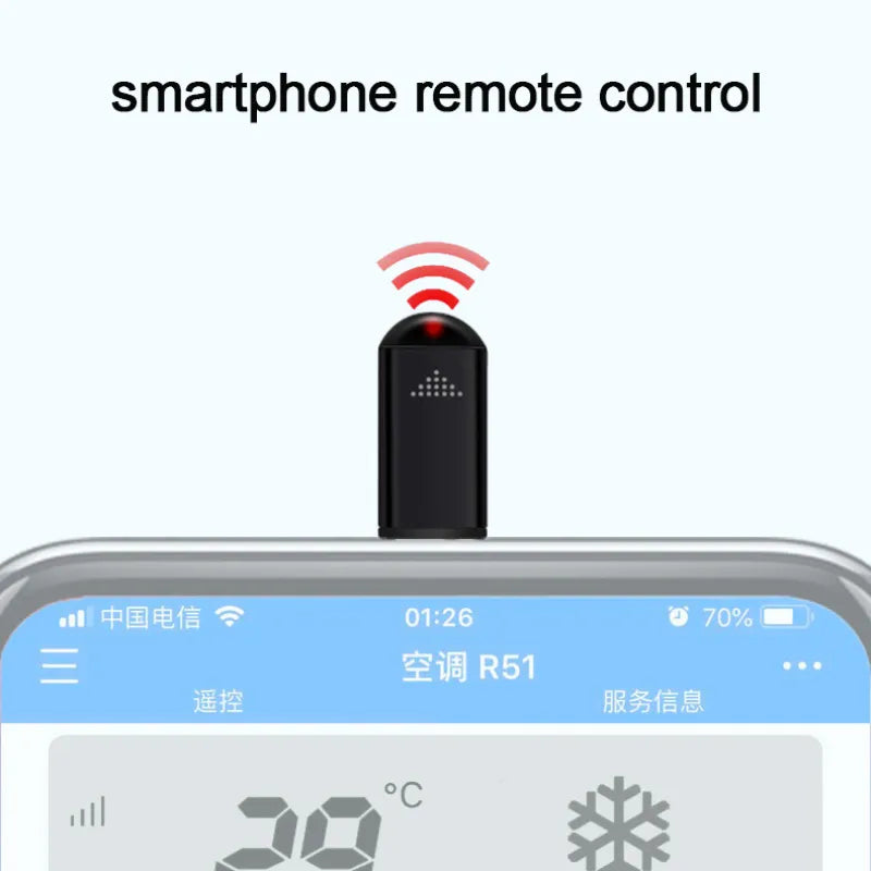 Universal Smartphone IR Blaster Remote Control Adapter - Type C, Micro, Lightning - TV and Air Conditioner Smart Infrared App Control