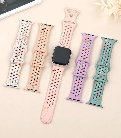 Sport Silicone Strap for Apple Watch – 38mm, 40mm, 41mm, 44mm, 45mm, 49mm, Breathable Bracelet for iWatch Series 3 4 5 6 7 8 9, SE, Ultra 2