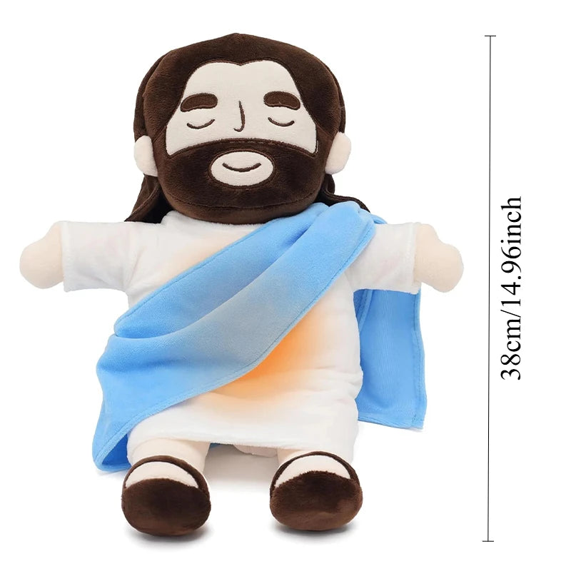 Soothing Breathing Jesus Plush Doll - Four Gear Adjustable Music Sleep Companion for Children, Christmas Toy and Decoration Gift