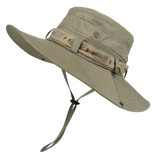 Summer Men’s Bucket Hat - Outdoor UV Protection Wide Brim Panama Safari Hat | Mesh Fisherman Hat for Beach, Hiking & Hunting