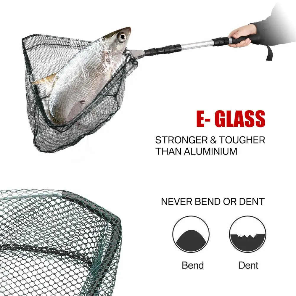 Telescoping Aluminum Alloy Fishing Net | Foldable Landing Net with Retractable Pole (130cm) | Ideal for Carp Fishing Tackle & Catch Release