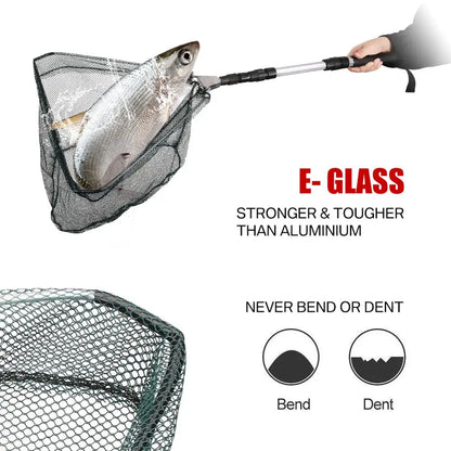 Telescoping Aluminum Alloy Fishing Net | Foldable Landing Net with Retractable Pole (130cm) | Ideal for Carp Fishing Tackle & Catch Release