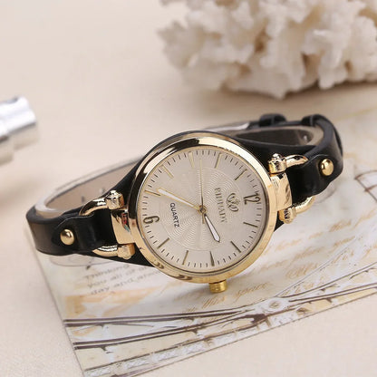 2024 Women's Quartz Watch - PU Leather Thin Strap Wristwatch, Fashion Solid Color Gift Watch for Ladies