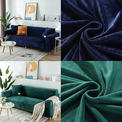 Stretch Velvet Sofa Covers - High-Quality, Modern Armchair Covers for Living Room Furniture (1/2/3/4 Seats)