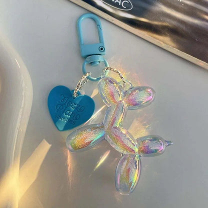 Creative Candy Color Balloon Dog Keychain - Cute Phone Chain, Bag Pendant, and Key Buckle Accessory for Girls