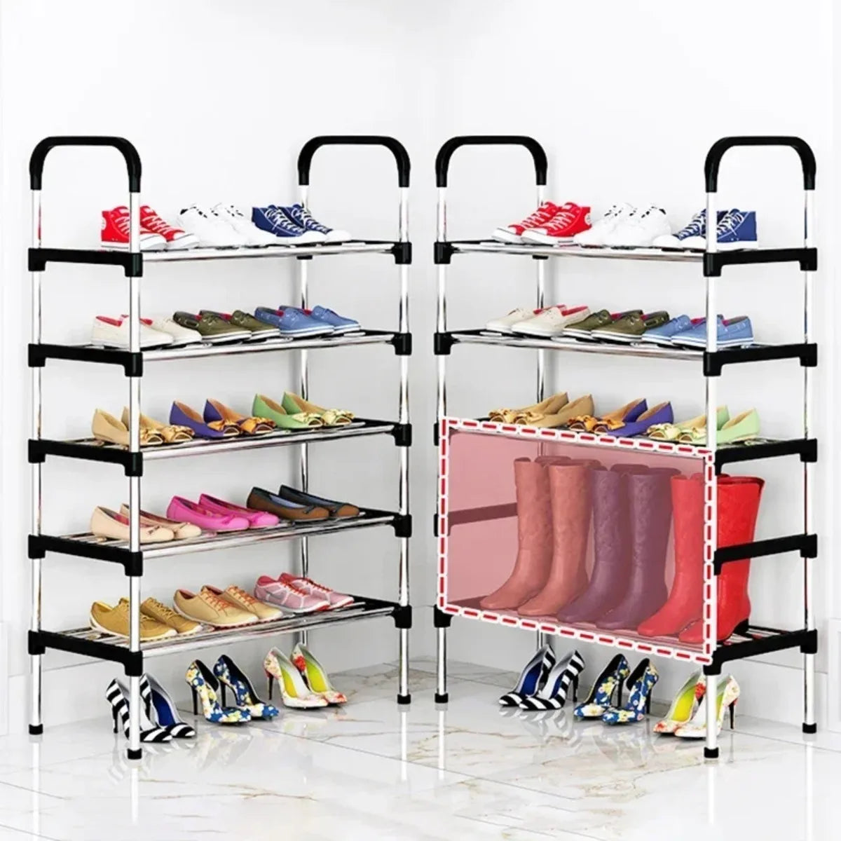 Simple Multi-Layer Shoe Rack – Dustproof Household Doorstep Shoe Cabinet – Space-Saving Storage for Living Room – Easy Assembly