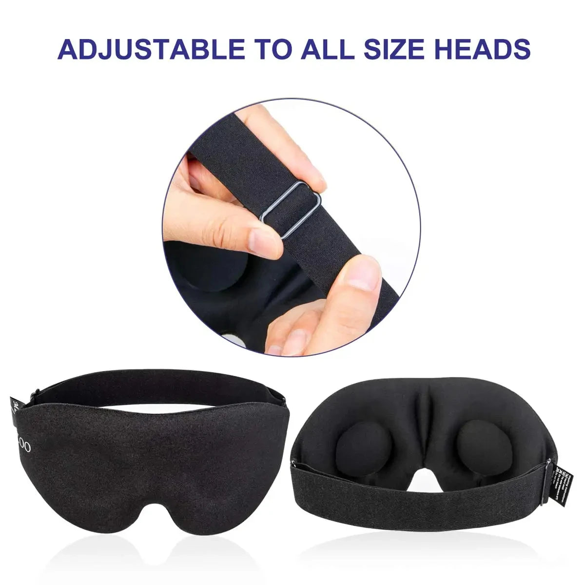 3D Contoured Eye Mask for Sleeping – Cup Blindfold, Concave Molded Night Sleep Mask, Light Blocking for Women & Men