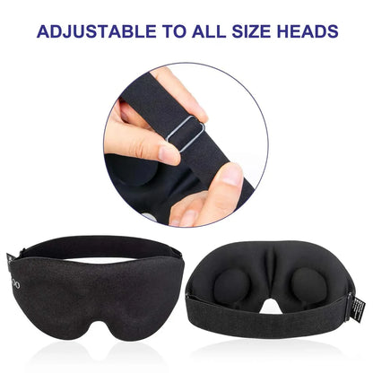 3D Contoured Eye Mask for Sleeping - Molded Blindfold with Light Blocking, Night Sleep Mask for Men and Women