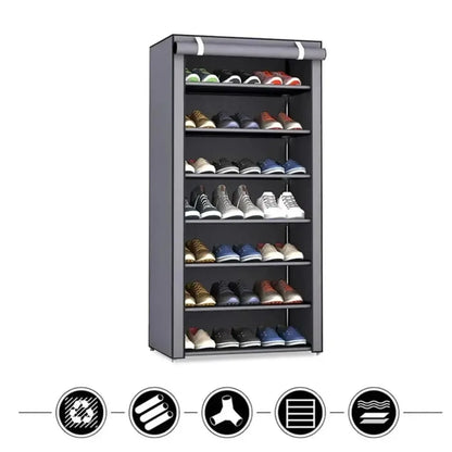 Multilayer Shoe Rack Organizer – Dustproof Shoe Cabinet, Minimalist Nonwoven Design – Space-Saving Home Furniture Shelf