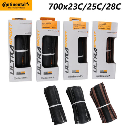 Continental Ultra Sport III Grand Sport Race Bike Tire: 700x23C/25C/28C - Road Bike Folding Tyre with Anti-Puncture Protection