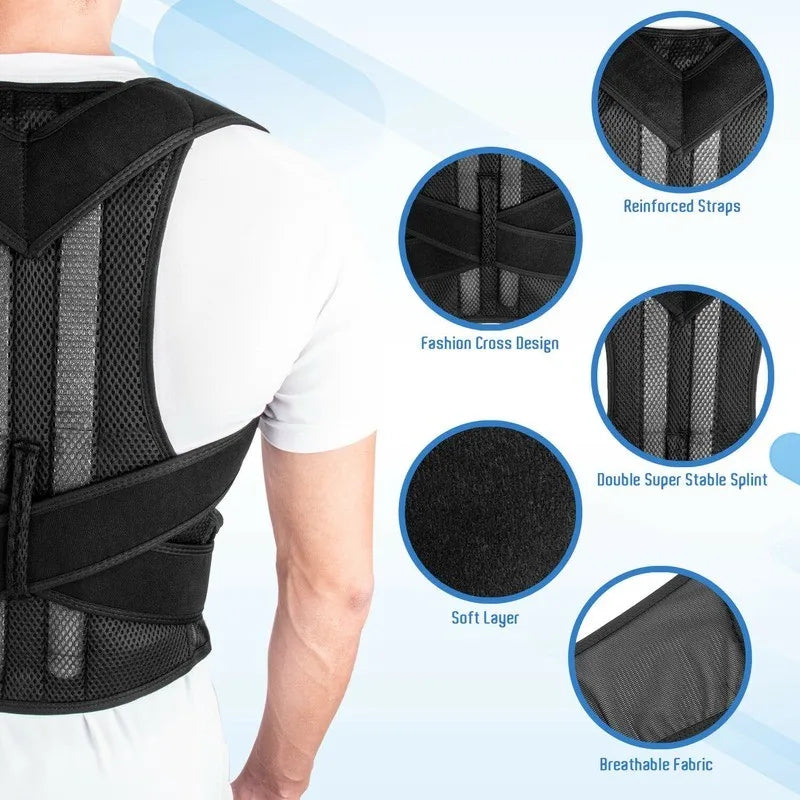 Back Brace Posture Corrector: Lumbar Support and Shoulder Posture Support for Men and Women