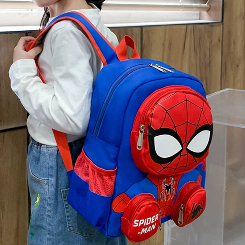Spiderman Backpack - Super Heroes Student School Bag, Cartoon 3D Stereo Kindergarten Backpack for Children's Travel, Gift