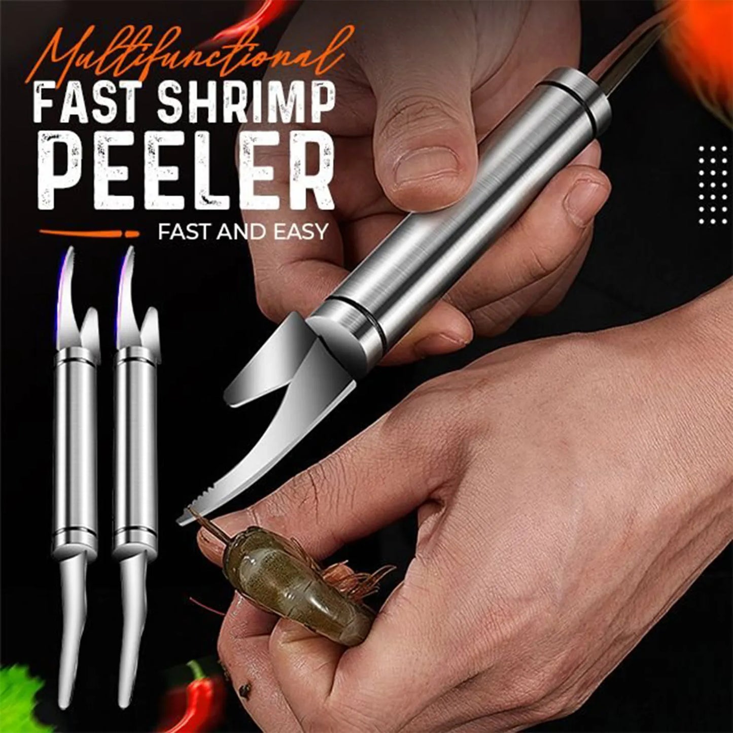 6-in-1 Multifunctional Shrimp Peeler - Fast Stainless Steel Shrimp Line Cutter, Scraping, Digging, Fish Scales Knife - Kitchen Tools