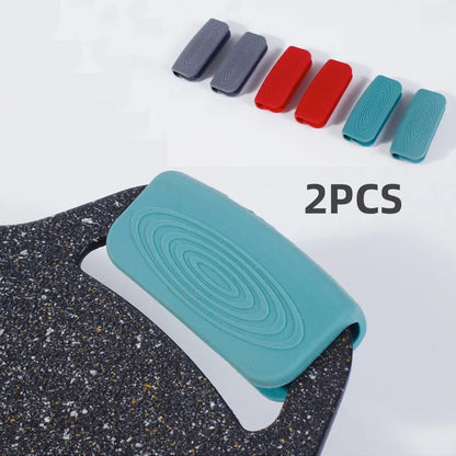 2Pcs Silicone Pan Handle Covers - Heat Insulation Pot Ear Clip - Non-slip Steamer Casserole Holder - Kitchen Gadgets